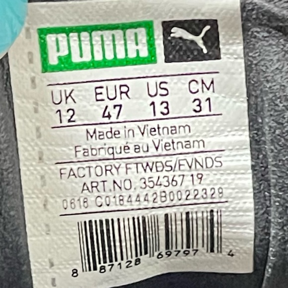 Puma Basket Classic Leather Sneaker Black Monotone Gold Leather Shoe 354367-19 - Picture 10 of 10